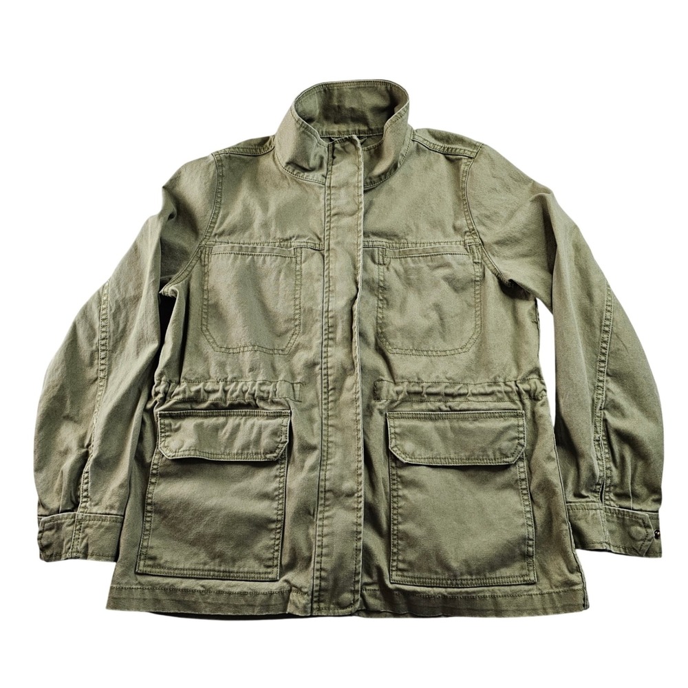 Madewell Dispatch Chore Jacket Women's Large Green Utility Pocket SnapInside Zip